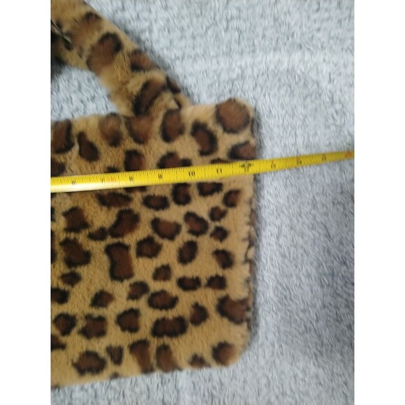 Leopard Faux Fur Tote Y2k Hippie - Picture 3 of 6